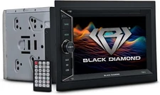 BLACK DIAMOND 6.2" Mechless Touch Screen Double Din Car Stereo Radio with BT