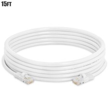 15FT Cat5e RJ45 Network LAN Ethernet Patch Cable Cord UTP 24AWG CCA White