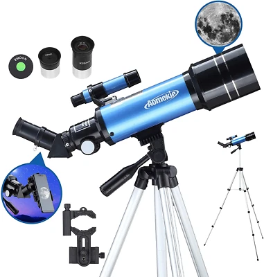 Télescope Astronomique Adulte 400/70Mm Lunette Réfracteur Adaptateur Tél Trépied