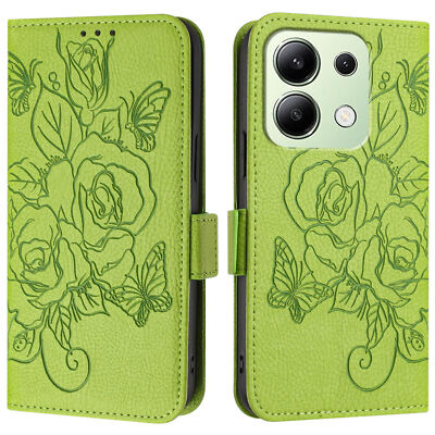 Handyhülle für Redmi Note 13 Pro 12 11 10 9 8 rosa geprägte Flip-Geldbörse Etui