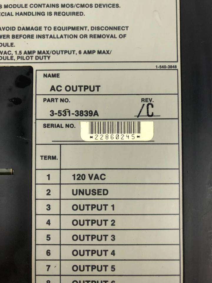Cincinnati Milacron 3-531-3839A AC Output PLC Module Rev. C - Image 2 of 4