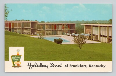 Postcard Holiday Inn Frankfort Kentucky Advertising Swimming Pool Restaurant