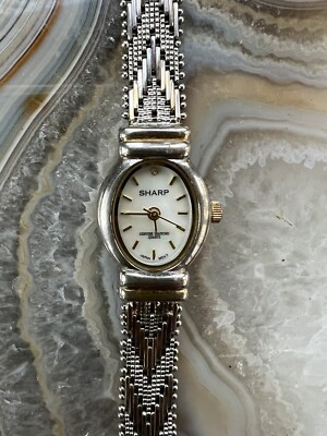Vintage Sharp Genuine Diamond Quartz Ladies Watch Mother Of  display picture 3