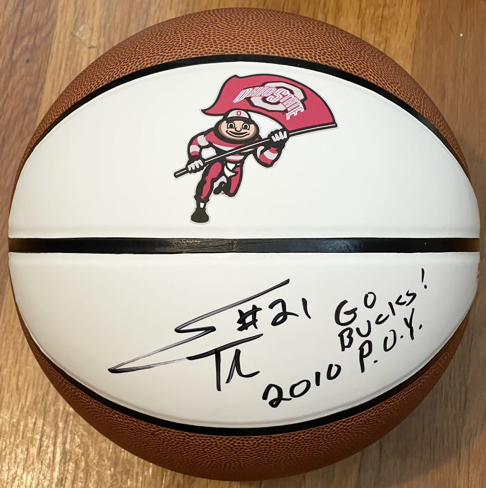 Evan Turner Autographed Signed Ohio State Buckeyes Logo Basketball PSA/DNA 