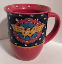 DC COMICS WONDER WOMAN RED LARGE COFFEE Mug 16 oz. with Handle    Shipping 
