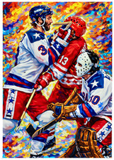 KEN MORROW * Team USA * HOCKEY * Illustrated Art Card * ATC ACEO
