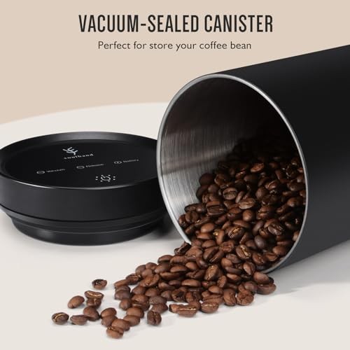 Vacuum Coffee Canister, Airtight Sealed Coffee Canister Matt Black(17oz) - Bild 6 von 7