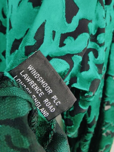Planet Vintage Blouse Size 16 90s Black Green Sheer Long Sleeve Buttoned Womens - Bild 13 von 13
