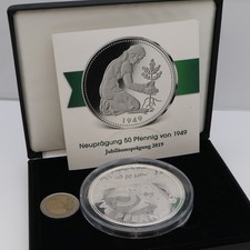 Riesige 50 Pfennig Münze von 1949  65 mm limitiert Cu / Ni