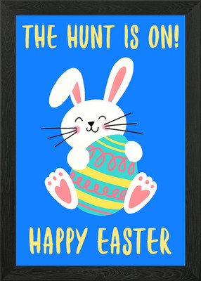 Frohe Ostern Hase gerahmtes Wandbild Poster Leinwanddruck Bild