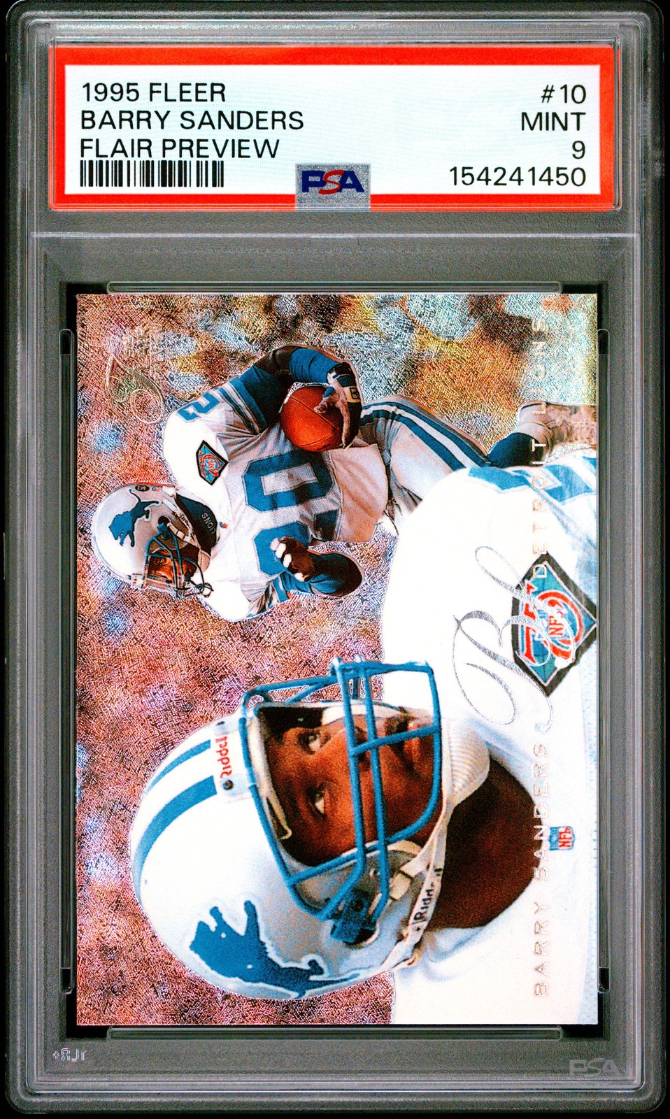 1995 FLEER FLAIR PREVIEW #10 BARRY SANDERS PSA 9