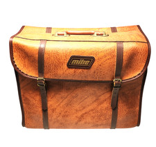 Mitre Lawn Bowls Carry Case Tan Leather Bag Brown Large Vintage
