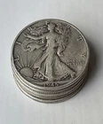 [Lot of 5] Walking Liberty Half Dollar - 90% Silver ALL DIFFERENT DATES