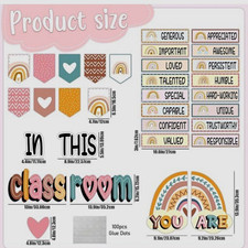 NEW 32 Pieces Boho Class Decor  In This Classroom You Are    Bulletin Board Set