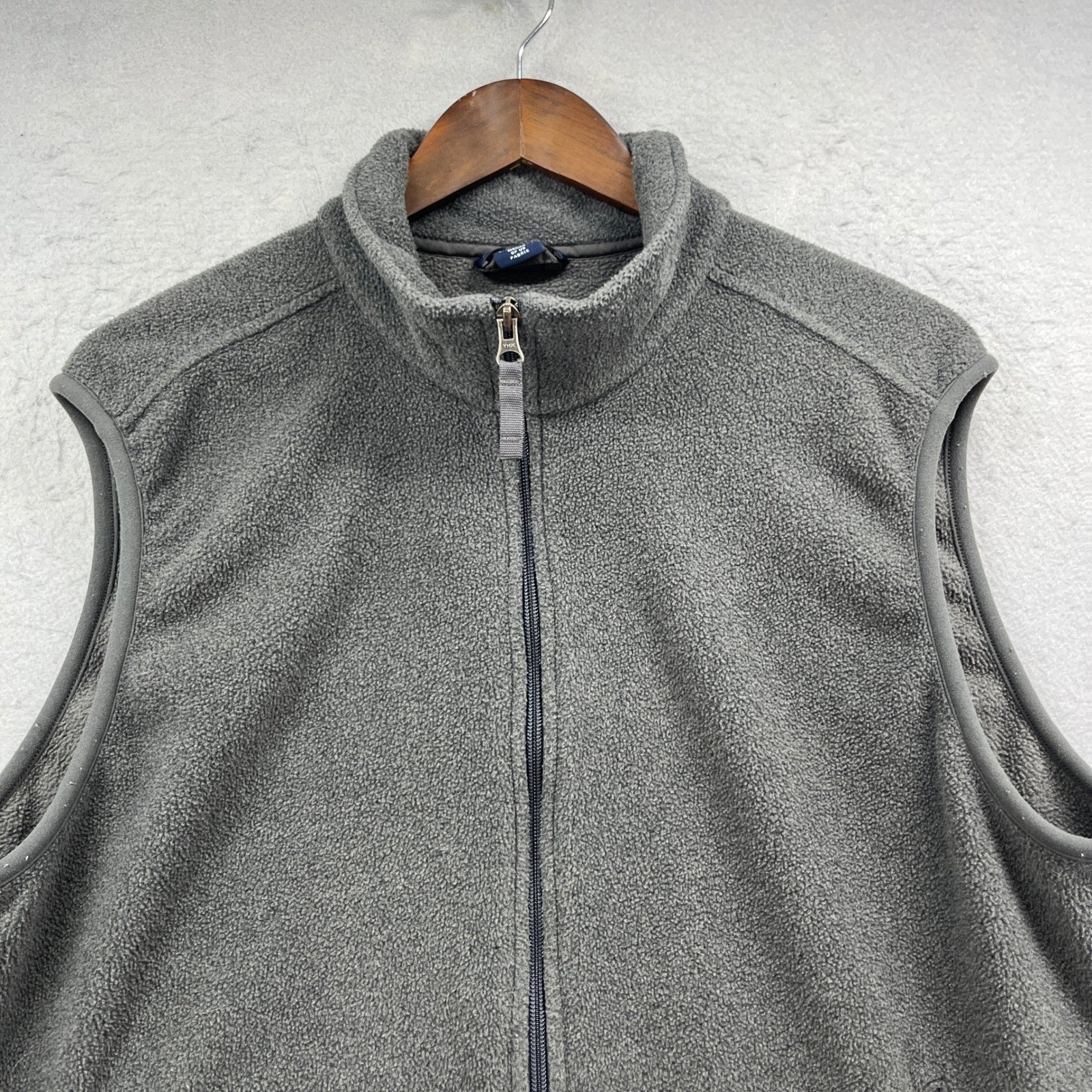 Lands End Fleece Vest Mens L Gray Polartec Full Zip Outdoor Hiking Casual - second product detail image
