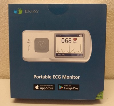 EMAY Portable ECG Monitor Bluetooth For iPhone Android Mac & Windows EMG-20 NEW