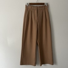 Abercrombie  Fitch Sloane Wide Leg Tailored Trouser Pants Tan 27 / 4 XS Inseam