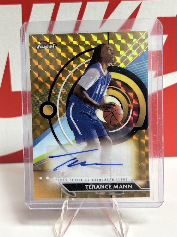 Terance Mann - Clippers 2023-24 Topps Finest - Gold Geometric Refractor Auto /50