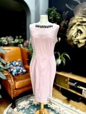 Pink bodycon dress with jewelled neck line size EU 44 / UK 12￼