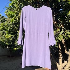 REFORMATION dusty purple lavender bell long sleeve viscose mini dress