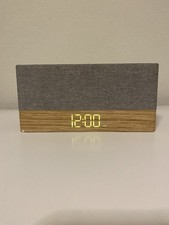 Capello Digital Clock, Bluetooth, Radio Gray Wood Finish LED Display
