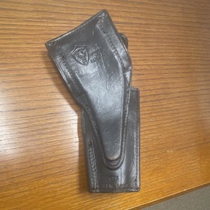Police Leather Holster Black Embossed Shield Markings Equipment for Police Use