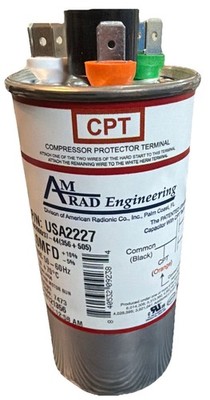 AMRAD Engineering USA2227 Round Motor Run Capacitor 35/5 Mfd, 370/440 Vac-132339