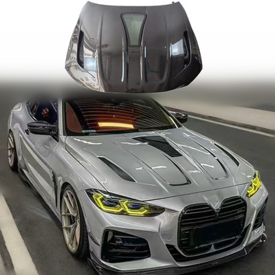 For 21-25 BMW 4 Series G22 G23 G26 Carbon Fiber Bumper Engine Hood Bonnet Cover
