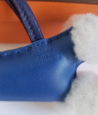 AUTHENTIC HERMES HERMÈS BUDY BUDDY BAG CHARM ECRU BLEU FRANCE