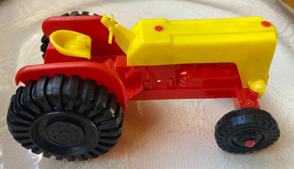 Vintage MPC Yellow & Red Plastic Farm Tractor - Image 2 of 3
