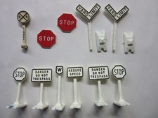 Lot of 9 Lionel Brand O O-27 Display Yard Road Signs, 2 Misc Stop