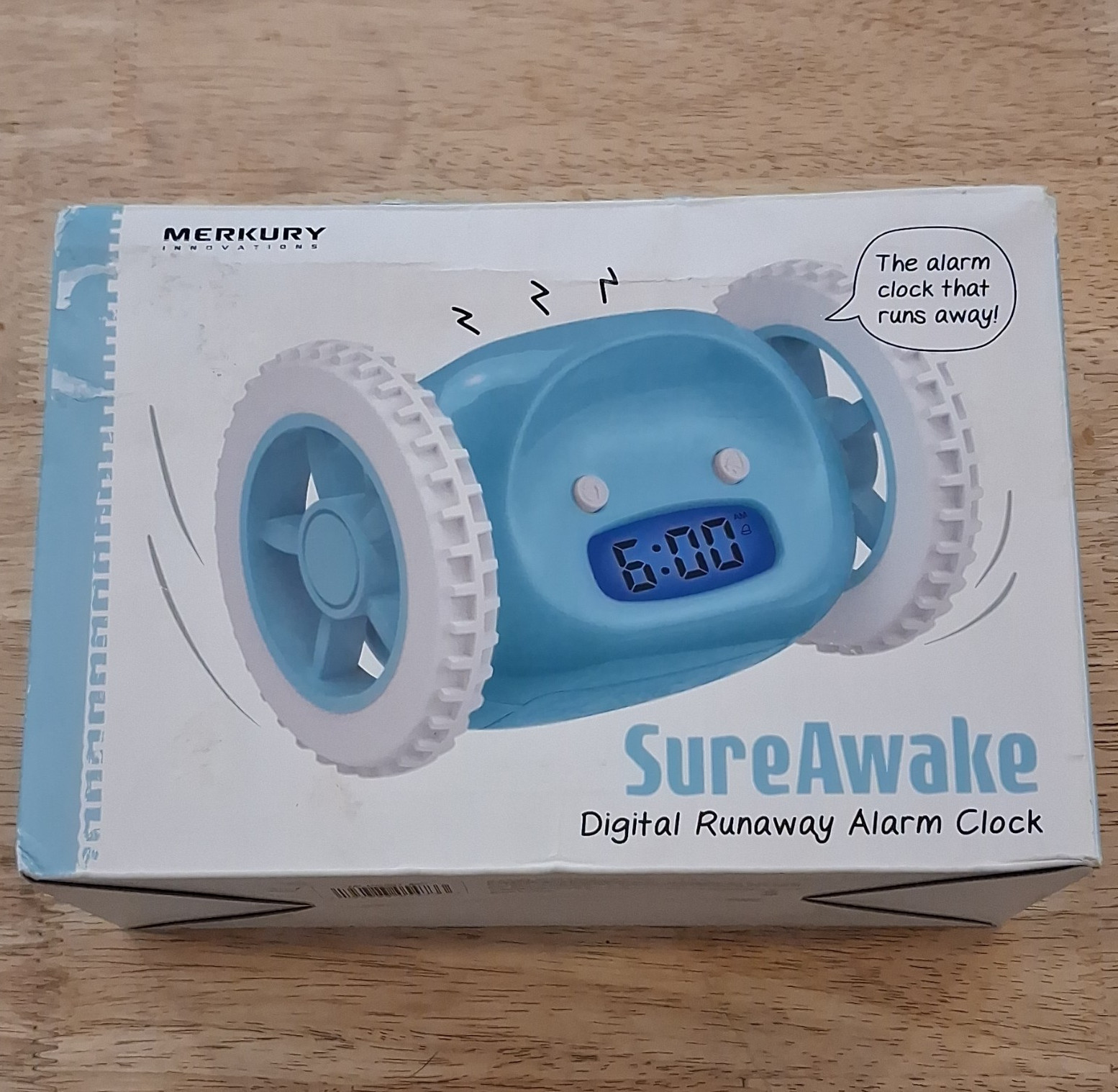 Merkury Innovations SureAwake Digital Runaway Alarm Clock Snooze Backlit Blue