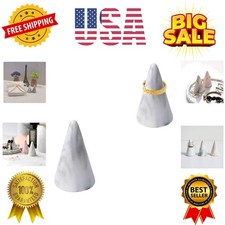 Modern Marble Ring Holder Tower Ceramic Cone Shape Decorative Display Stand f...