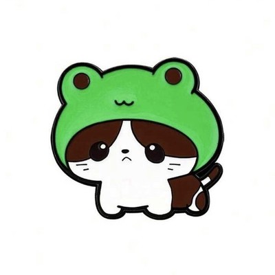 Kitty Frog Enamel Pin - So Cute! Cat Dressed Up In Costume