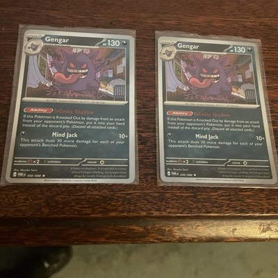 Pokémon Gengar Mind Jack Ability Holo Card Lot 2x Pokémon GO 050/088