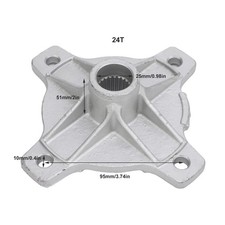 ⁺24T Spline 4 Stud Rear Axle Wheel Hub Part Silver For 125cc 150cc 200cc Quad