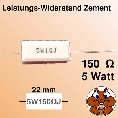 8x Keramik Leistungs Widerstand 5W 150 Ohm Zement Watt 5% resistor THT Draht