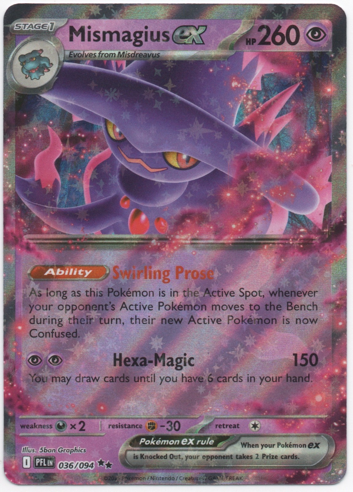 Mismagius Ex Phantasmal Flames #036/094 Pokemon LIghtly Played