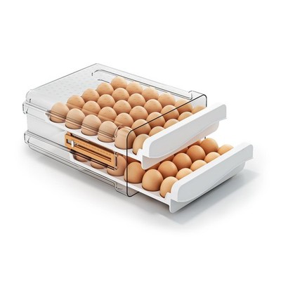 JOYZAN Egg Holder for Fridge 60 Count 10.6''L x 12.4''W x 5.9''H, Transparent