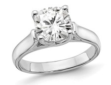 Sterling Silver 8mm Cubic Zirconia Round Solitaire Engagement Ring