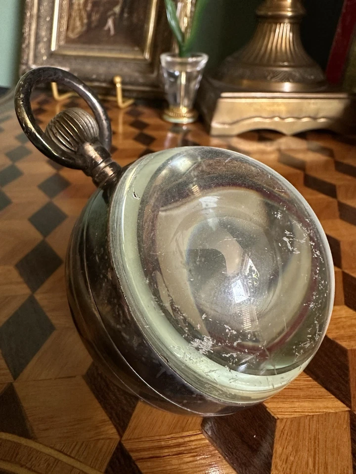 Antique Victorian or Edwardian Desk Clock Tabletop clear back Mechanical  - Image 3 of 4