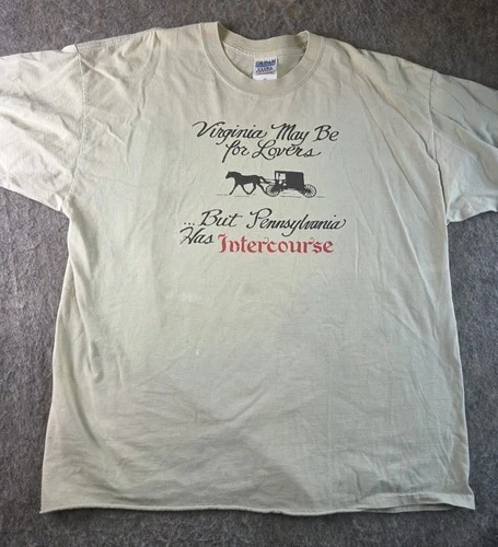 Vtg Virginia Might Be For Lovers Pennsylvania Has Intercourse T-shirt 2XL