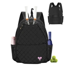 Outdoors Tennis Backpack Holds 2 Rackets Large Storage Unisex Water Resistant