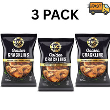 3 Pack Mac's Chicharrones Golden Cracklin Curls Fried Pork Skins 12 oz