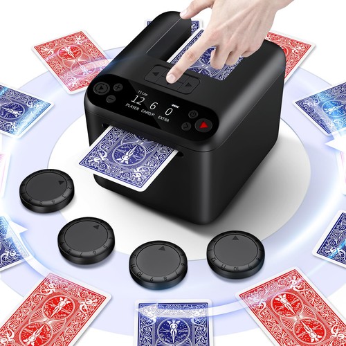 Automatic Card Dealer 1-2-3 Deck, 12 Players, 4 Drawing Remotes, Rechargeable... - Picture 1 of 6