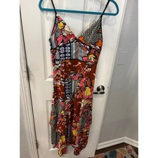 Anthropologie strut and bolt Midi Dress Multicolor Floral Patchwork Boho