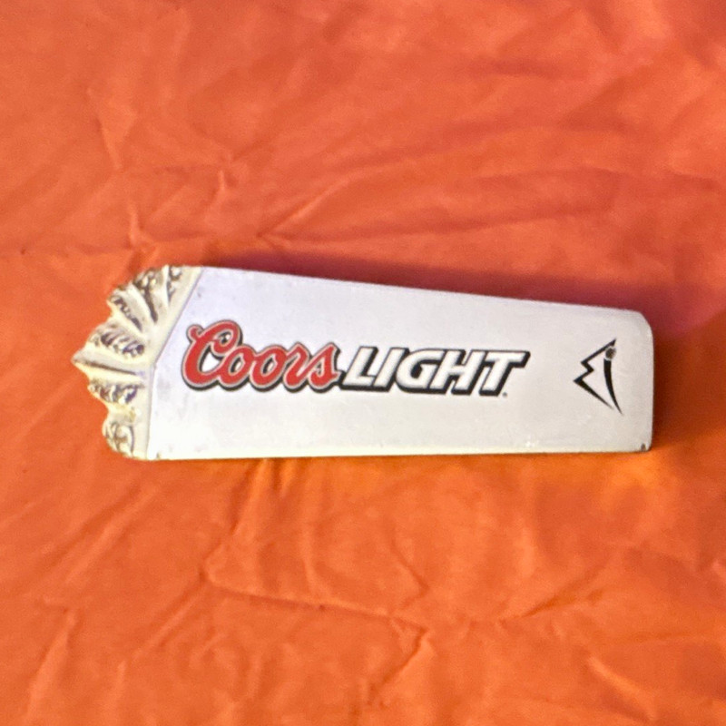 Coors Light Beer Tap Handle Knob White/Silver Breweriana Bar Display