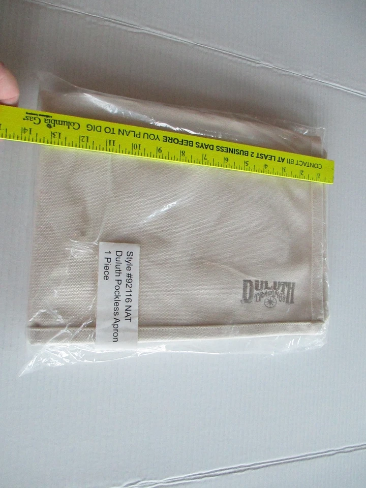 NUEVO Delantal de trabajo sin bolsillo DULUTH TRADING lona pesada #92116 NAT C103 Foto 4 de 4