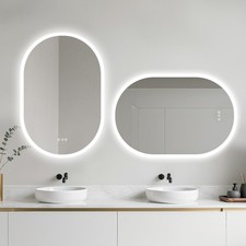 24x36 Oval LED Bathroom Mirror Lighted Wall Vanity Mirror Anti-Fog Shatter-Proof