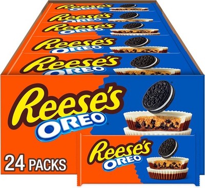 REESE'S Oreo Milk Chocolate and White Creme Peanut Butter Cups, Candy Pas